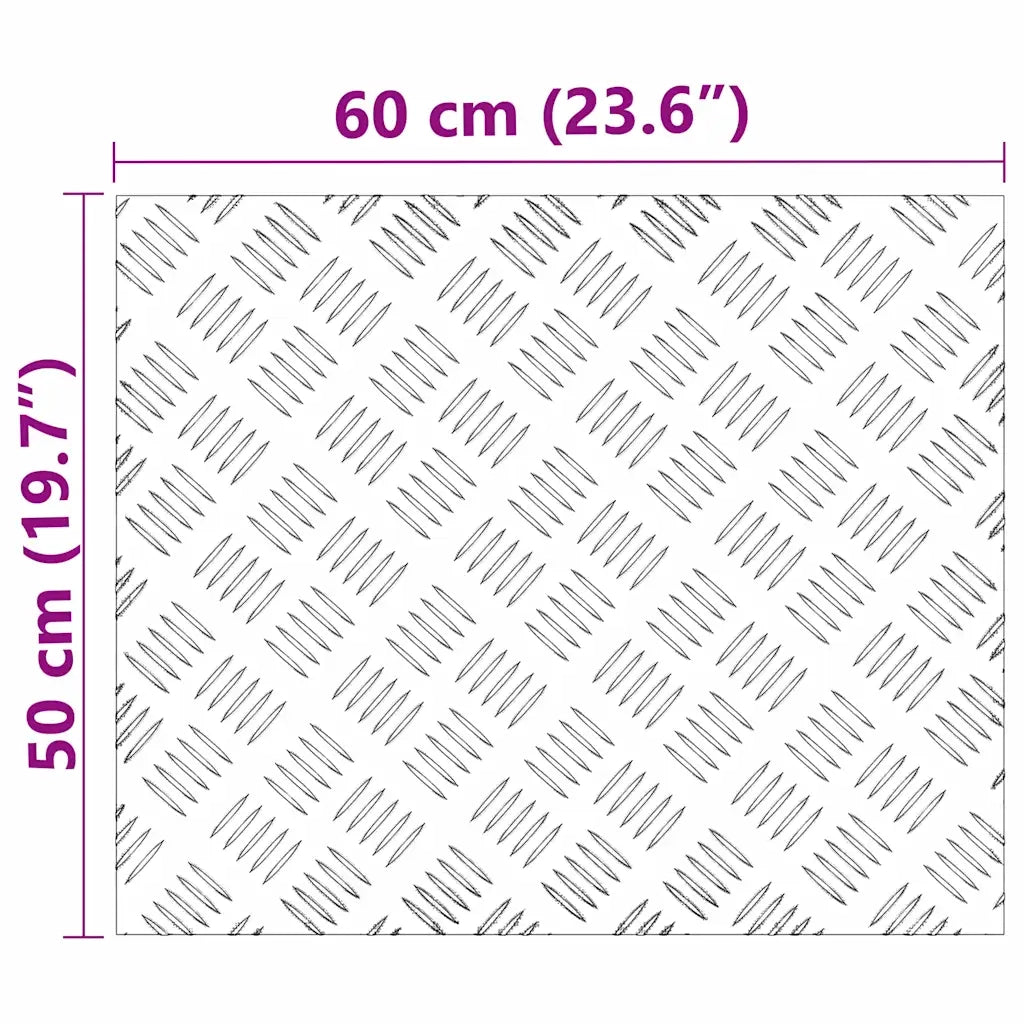Gradini per Scale 4 pz | Tappetini per scale autoadesivi Argento 60 x 50 cm Alluminio