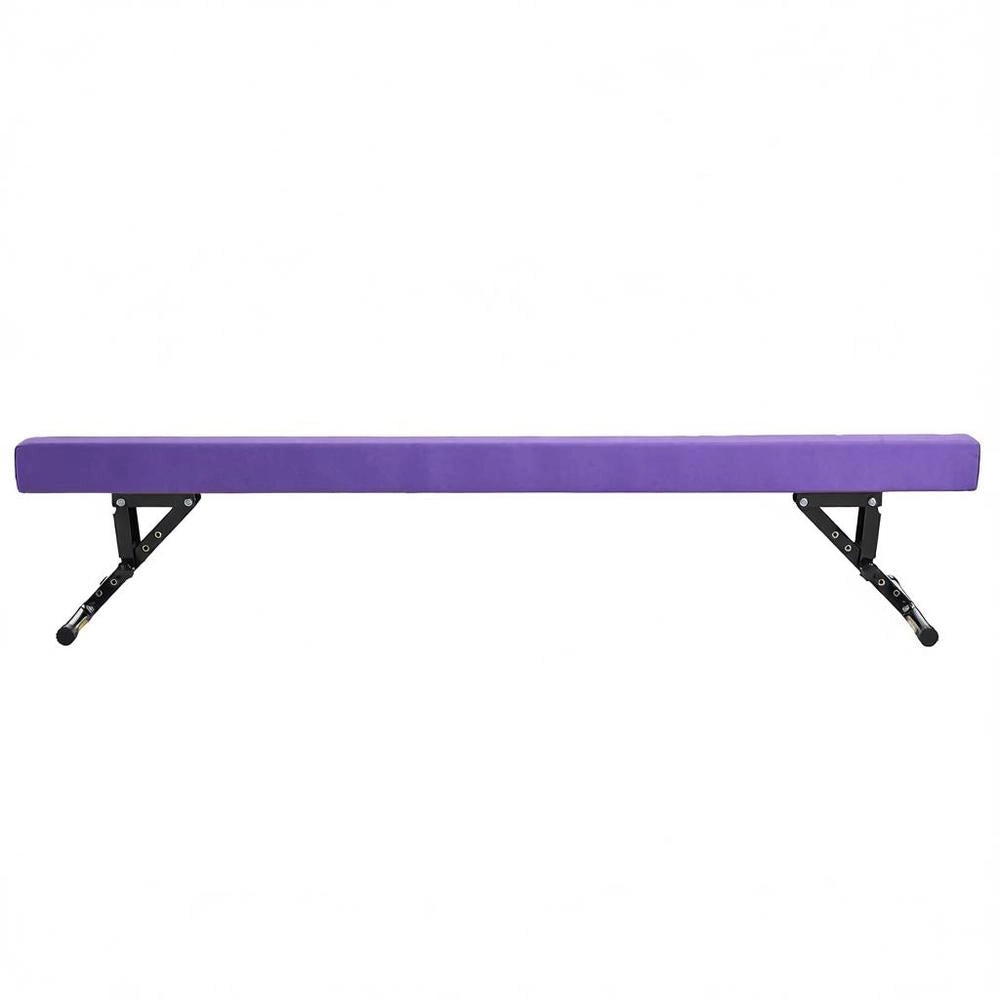 Trave Equilibrio Ginnastica Regolabile 8 Ft Nucleo Legno EVA 5 Altezze Casa Fitness Allenamento Viola