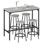 Tavolo da pranzo con 4 sgabelli ¨C zephmum ¨C nero, metallo e legno, 90x200 cm
