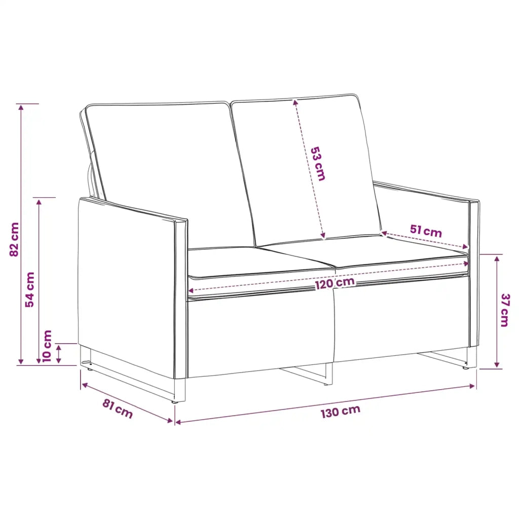 Divano a 2 posti Marrone 130 x 81 x 82 cm 42040991