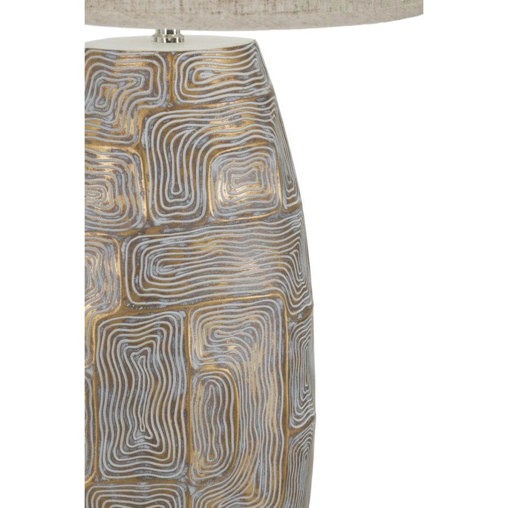 Lampada da Tavolo VKH164, Beige, Poliresina, 38x38x90 cm