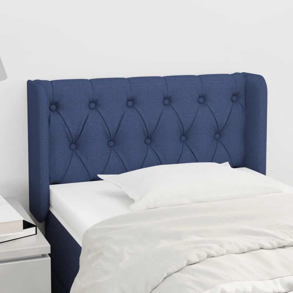 Testiera | Testata ad Orecchio Blu 83x16x78/88cm in Tessuto
