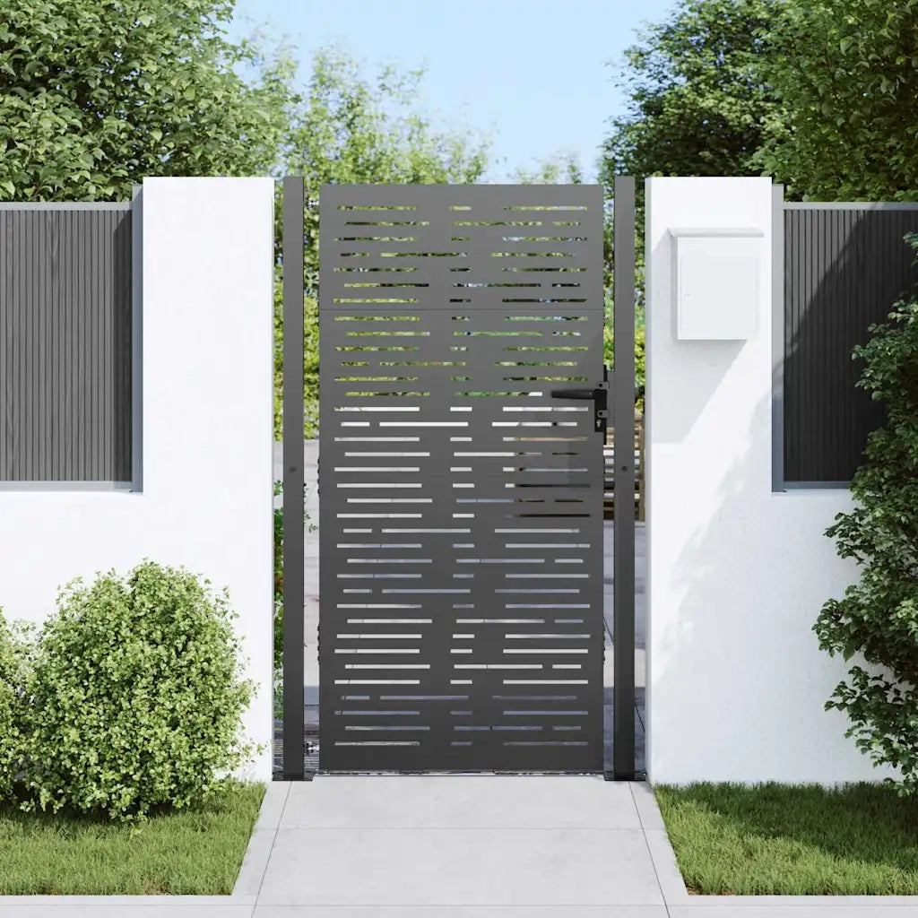 Cancello da giardino con blocco Nero 110 x 205 cm