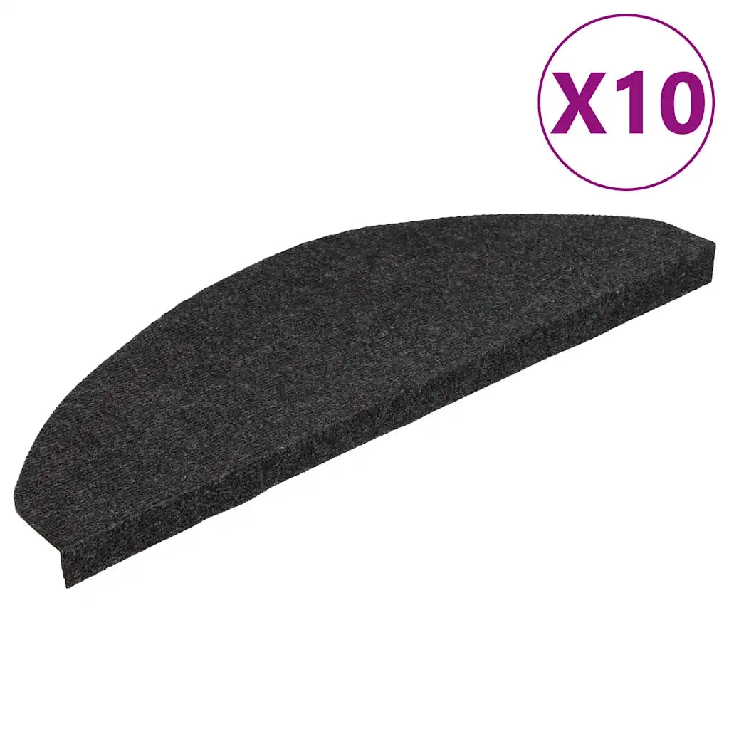 Tappetini Autoadesivi per Scale 10 pz | Gradini per Scale Neri 65x22,5x3,5 cm