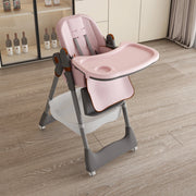 Seggiolone pieghevole per bambini 76 x 53 x 87 cm rosa, regolabile, PP