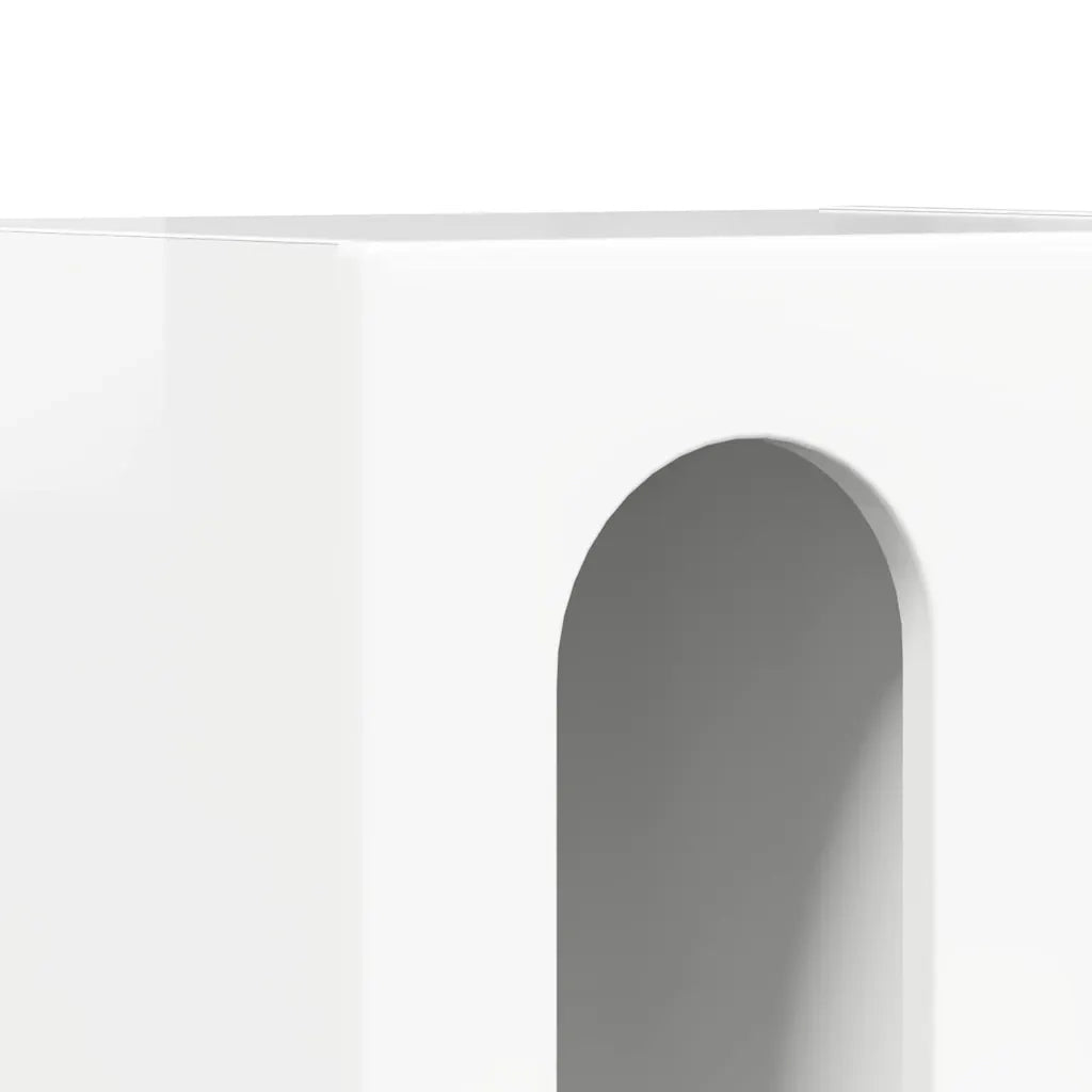 Comodino 2 pz-Set di 2 Tavolino da notte Bianco Lucido 40 x 35 x 50 cm Legno multistrato