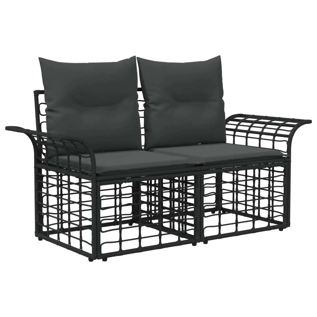 Set di divani da esterno 13 pz Nero e Grigio scuro Poliestere 3437789