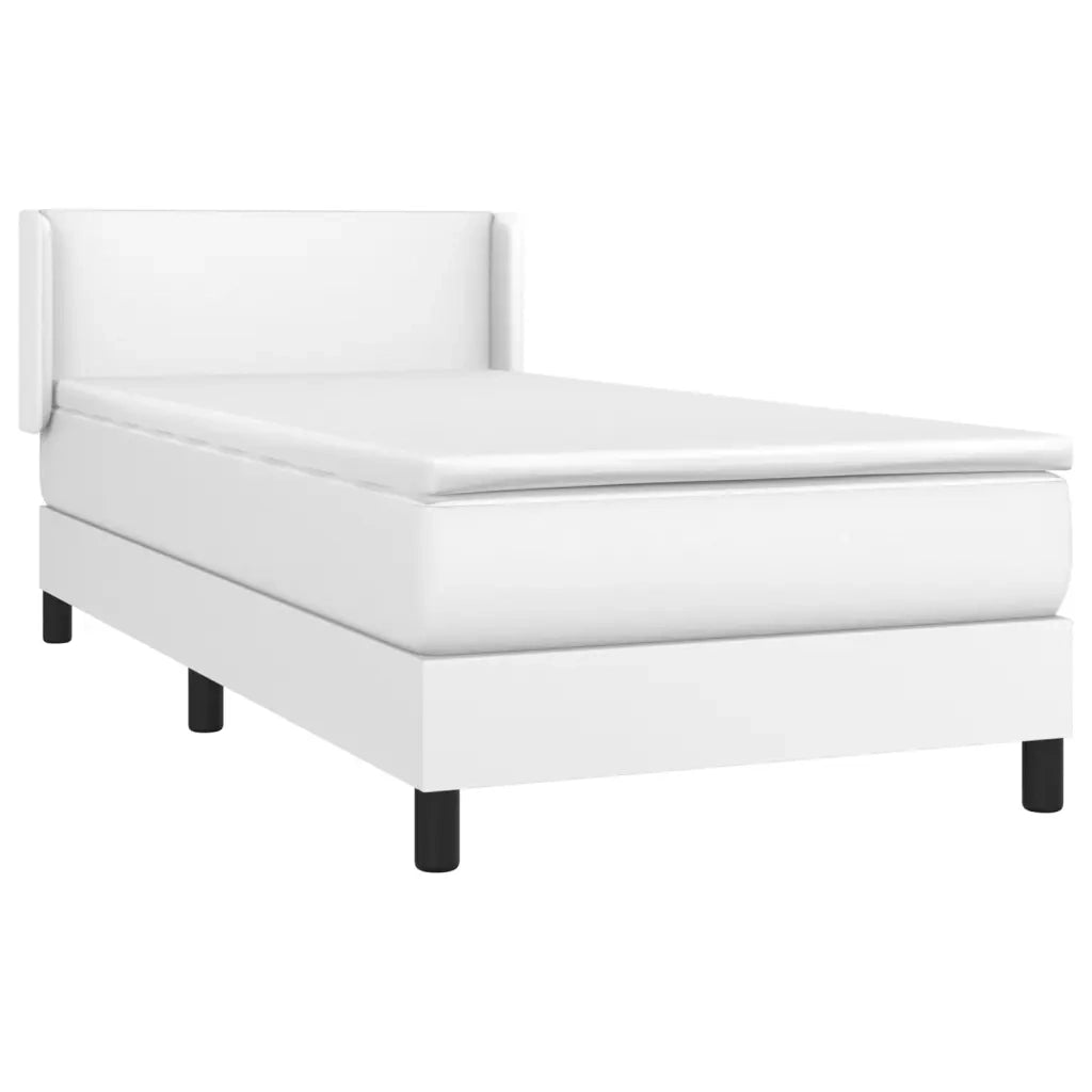 Giroletto a Molle con Materasso-Struttura Letto Bianco 90x190 cm in Similpelle 499990