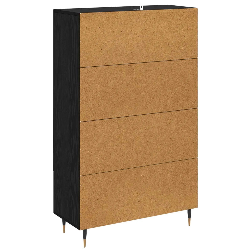 Credenza | Madia | Buffet da pranzo | Armadio da pranzo Rovere Nero 69,5 x 31 x 115 cm Legno multistrato