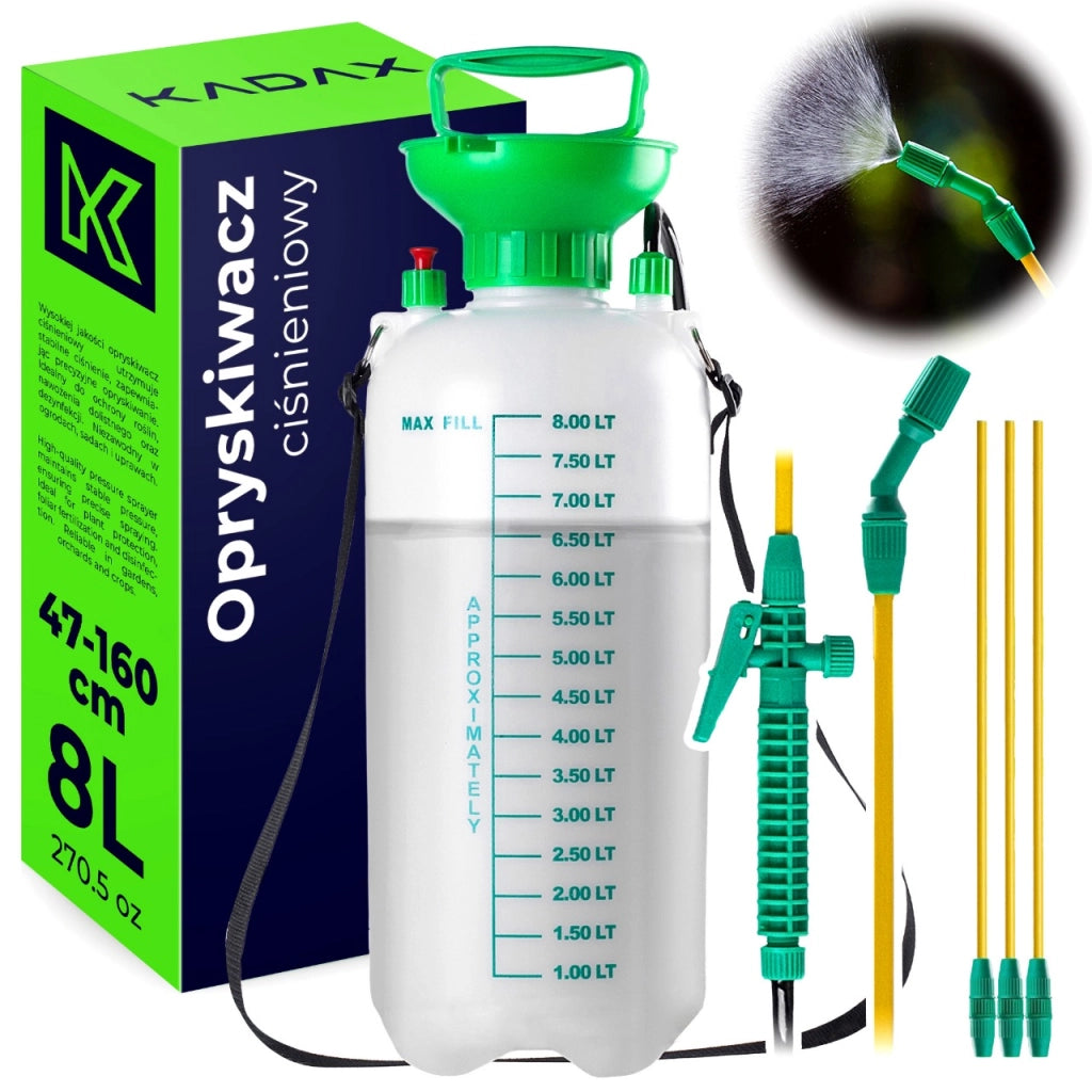 Spruzzatore a pressione manuale KADAX da 8 litri, spruzzatore da giardino per piante con lancia grande