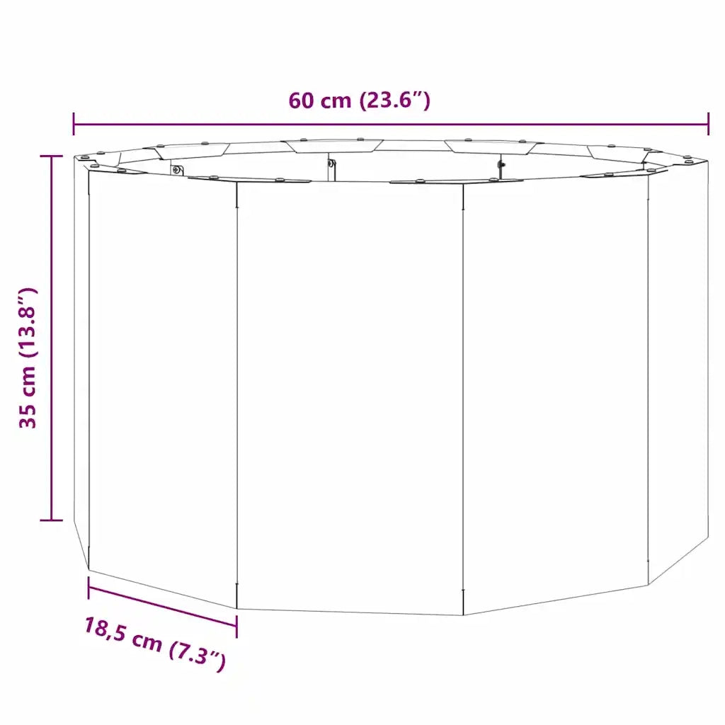 Fioriera | Cassetta per fiori | Vaso Nero 60 x 60 x 35 cm Acciaio