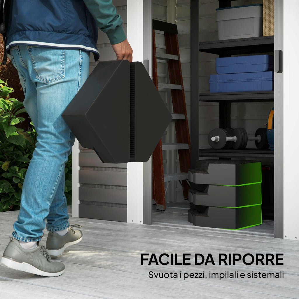 Set 4 Mattonelle Base per Ombrellone a Braccio ¨C Minimal ¨C Nero
