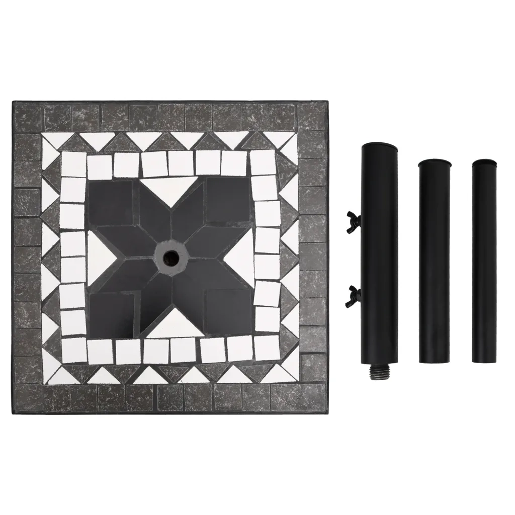 Base per Ombrellone Nero e Bianco Quadrata 12 kg 362224