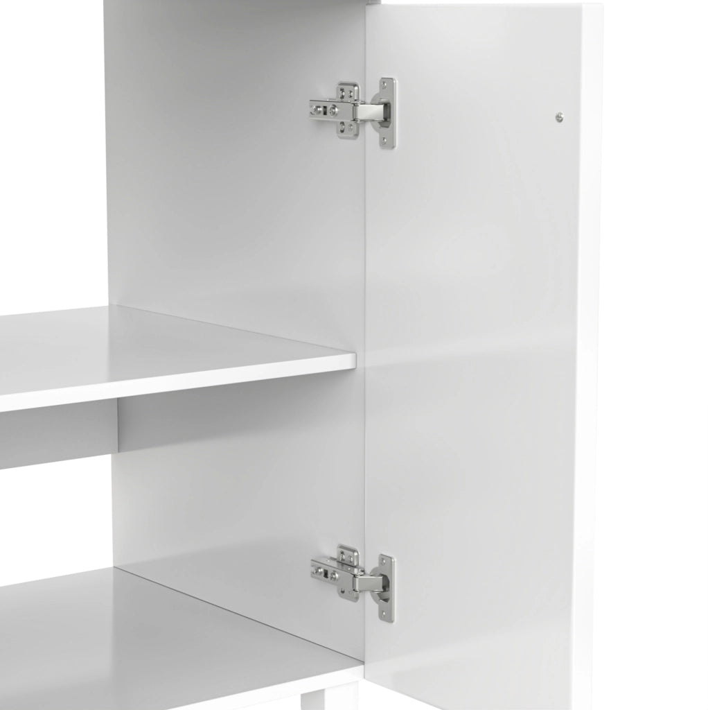 Mobile bagno freestanding con lavabo in ceramica, bianco