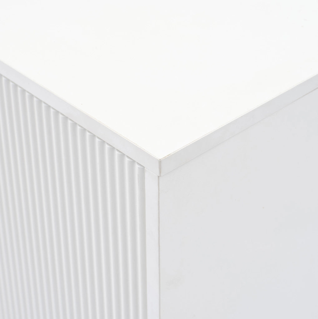 Sideboard buffet 160 cm bianco con ripiani regolabili e gambe in metallo