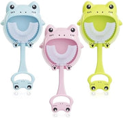 Set a 3-in-1 di forma U per bambini, spazzola per bambini manuale con setole di silicone, adatta per bambini di 2-7 anni, garantisce una pulizia approfondita