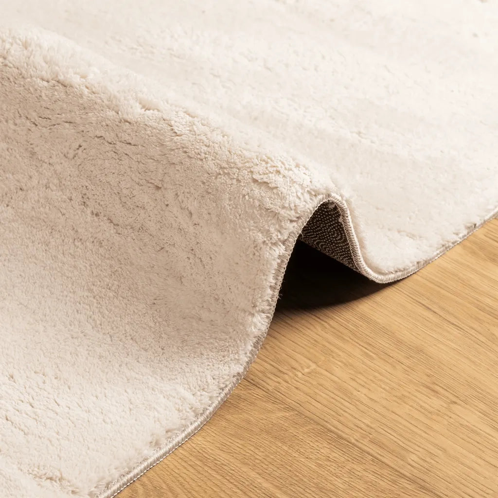 Tappeto a Pelo Corto HUARTE Morbido e Lavabile Beige 100x200 cm 375017