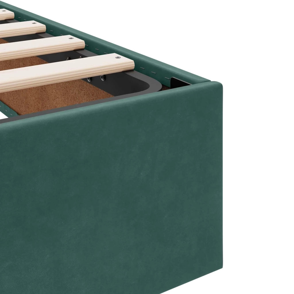 Letto singolo | Letto per adulti | Letto ottomano Verde Scuro 90 x 200 cm Velluto