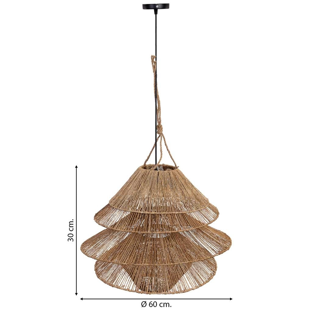 Lampada da soffitto in rattan marrone D60x30h cm