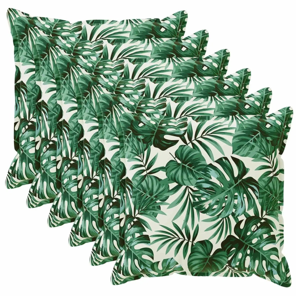 Cuscino 6 pz HOUTEN Motivo a Foglie 50 x 50 cm Poliestere 935303