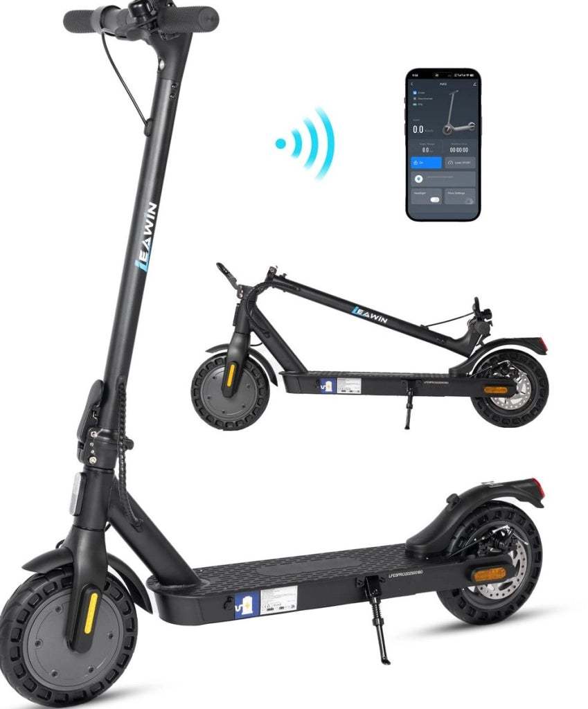 Monopattino elettrico nero 500 W, batteria 375 Wh con app e antifurto
