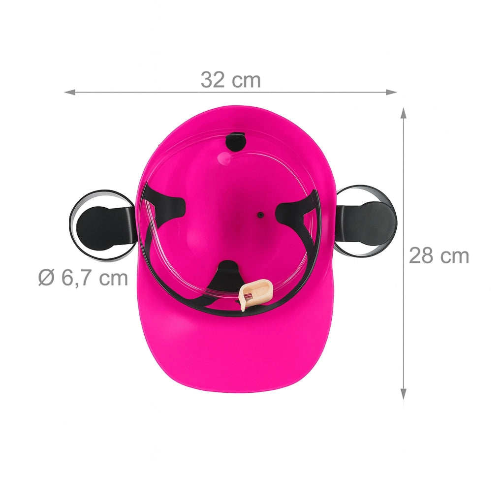 Casco porta bevande per festa di carnevale con 2 porta lattine 13 x 32 x 28 cm in plastica multicolore 13_0017824