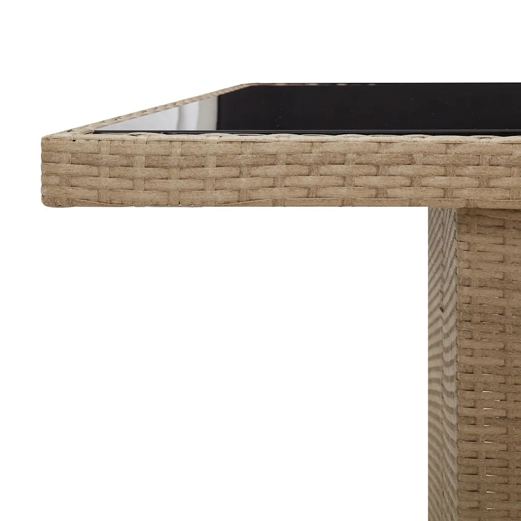 Set Bistrò da Giardino 11 pz con Cuscini in Polyrattan Beige