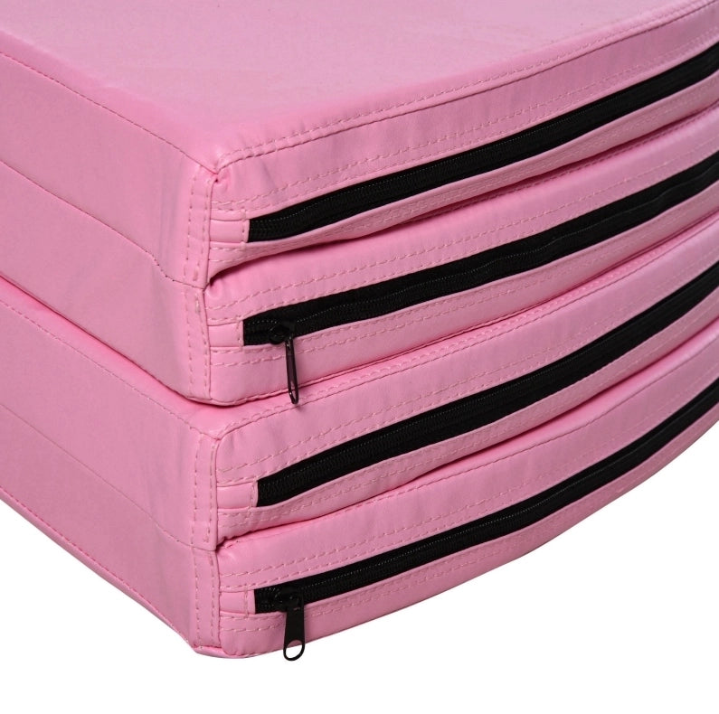 Tappetino rotondo per pole dance 150x150x5 cm in plastica rosa, pieghevole –