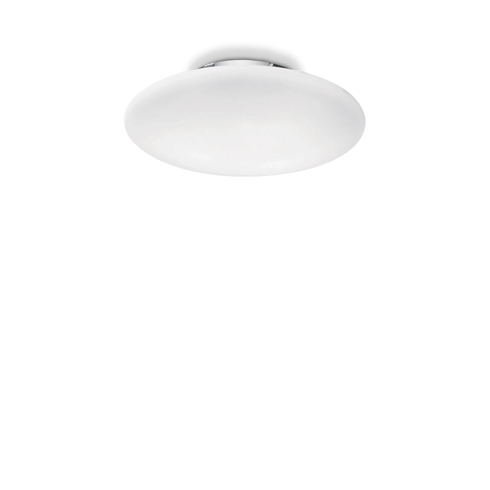 Plafoniera Moderna Smarties Vetro Bianco 2 Luci E27
