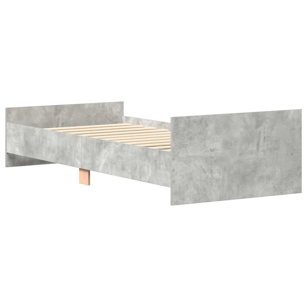 Giroletto-Struttura Letto Grigio Cemento 100x200 cm in Legno Multistrato 772586