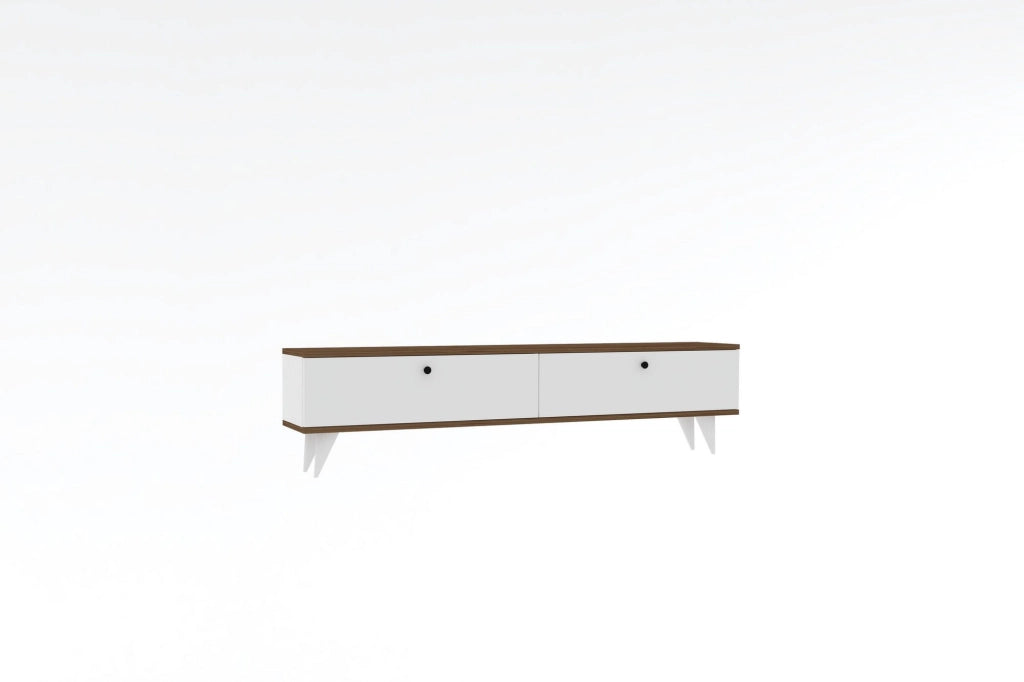 Porta TV in legno "Parlak" - 160 x 25 x 40 cm - Bianco