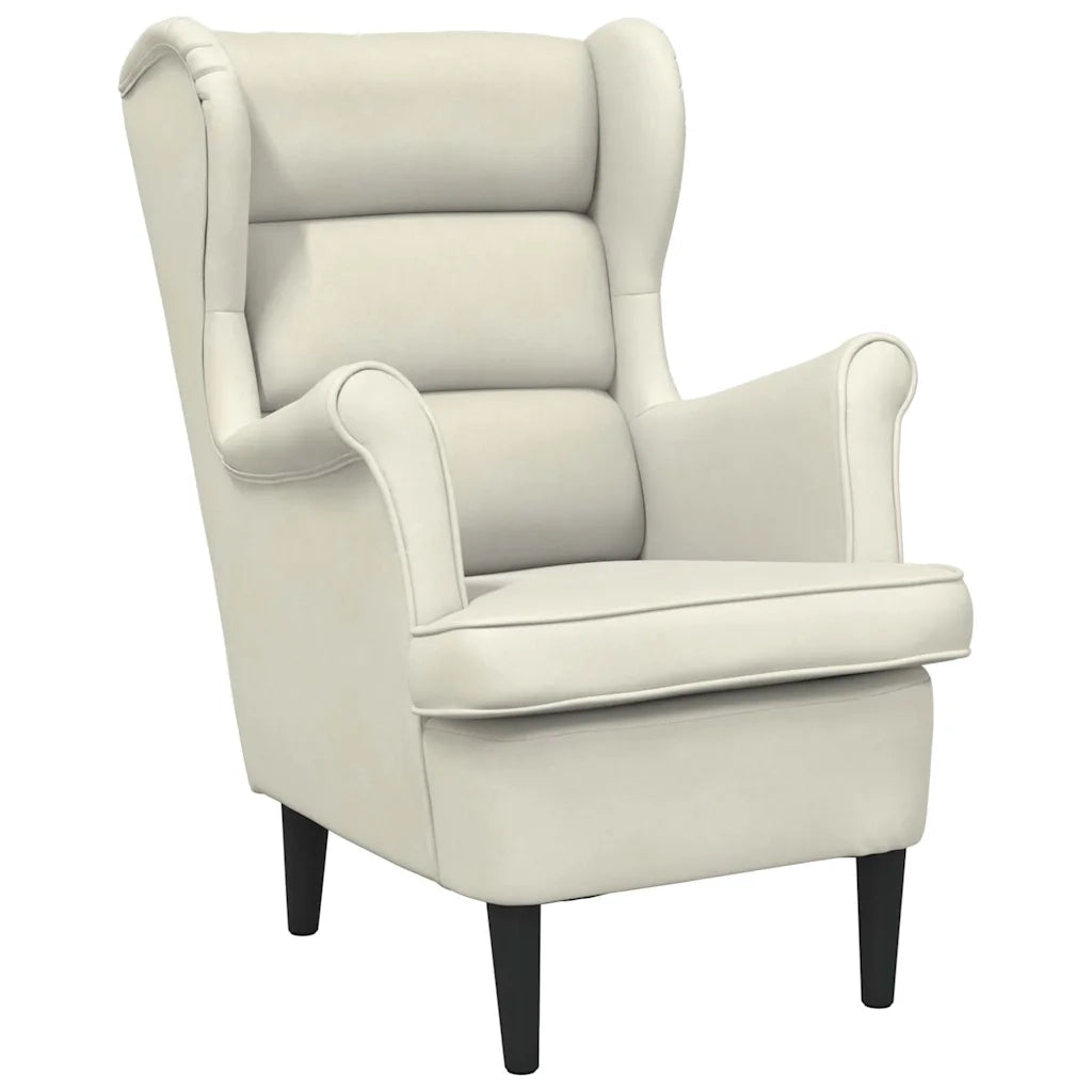 Poltrona-Poltroncina Bianco Crema in Velluto