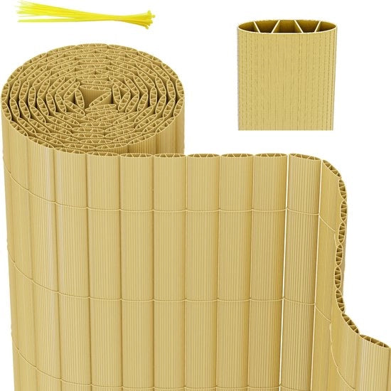 Pannelli di separazione per giardino e terrazzo in PVC 1,2x4m a forma di V, resistente al vento e al tempo, UV resistente, per giardino e terrazzo, in bambù