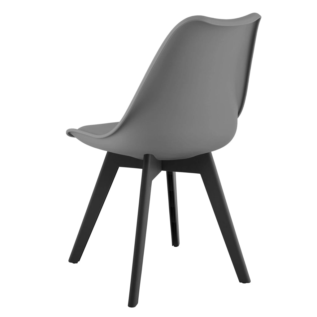 Sedia VALORA RIXK - Grafite con gambe nere x4
