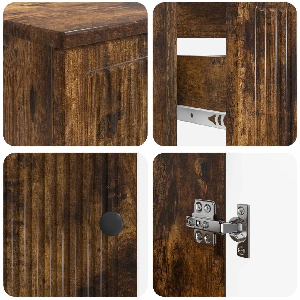 Set di armadietti da bagno in 3 pezzi EDE Rovere Fumo 3417743