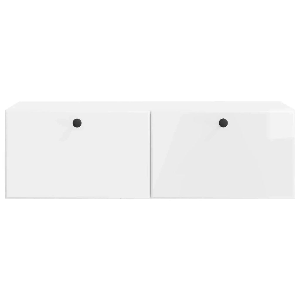 Mobile TV da Muro | Armadietto TV | Mobile Porta TV 98 x 41 x 30 cm Bianco Lucido