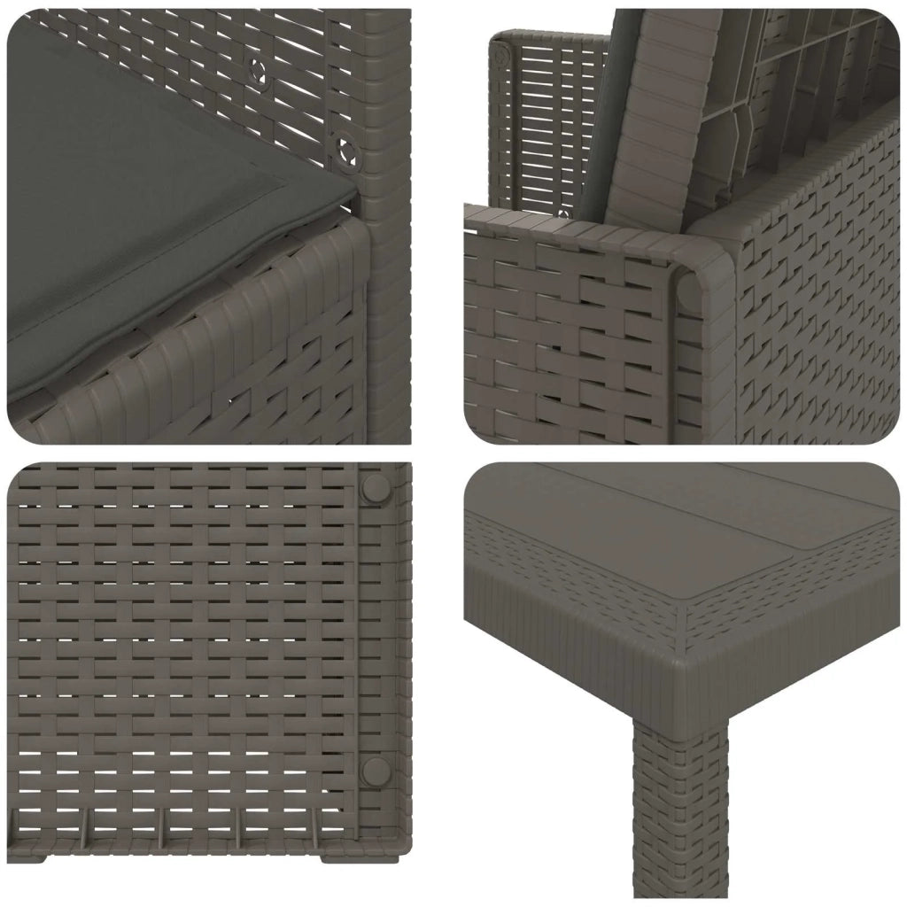 Set da Pranzo per Giardino 9 pcs Grigio chiaro e Antracite PP 3430100