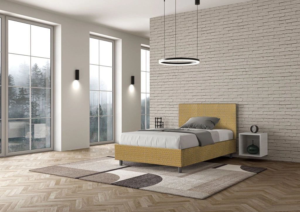 Letto 1 Piazza e Mezzo 120x200 cm con Rete Adele Labirinto 06 Giallo