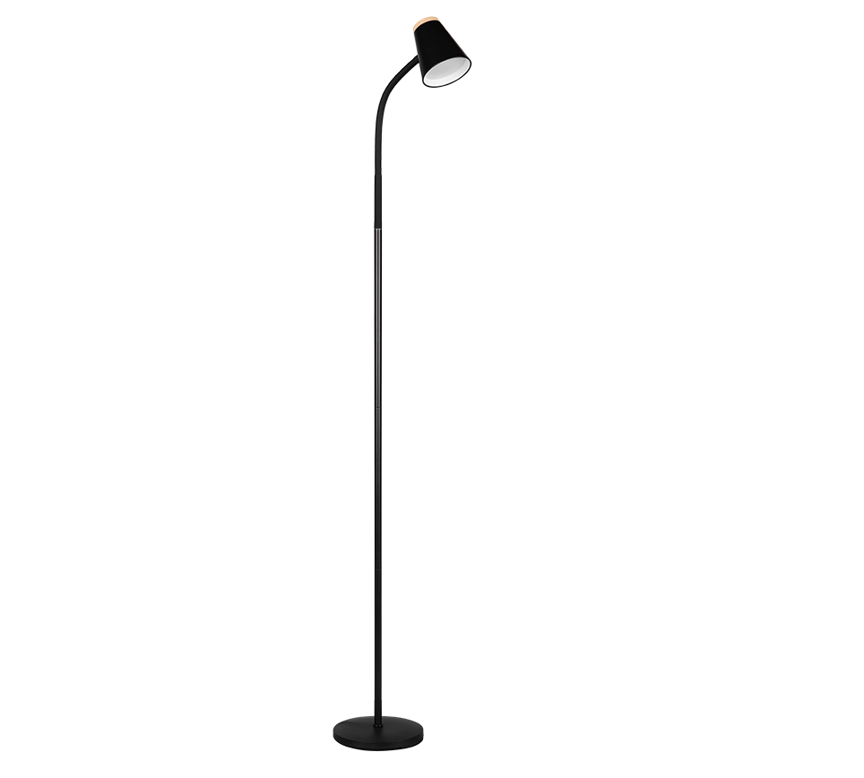 Piantana LED, plastica, nero, H 145 cm, Pongo