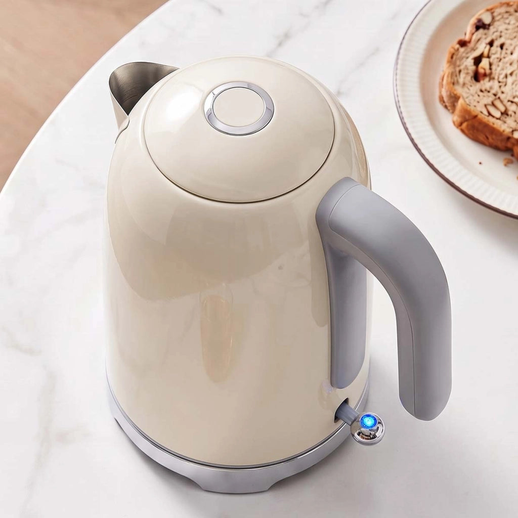 Bollitore Elettrico 1.7L 2200W Inossidabile con Base Girevole Senza Fili 360° Bianco SWISS HAUS