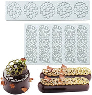 Mallen in Silicone per Decorazione di Torta - 2 Fogli di Forma per Cioccolato, Fondant e Pasta di Zucchero