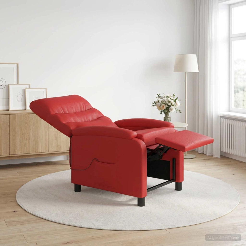 Poltrona Massaggiante Rosso Similpelle 42034906