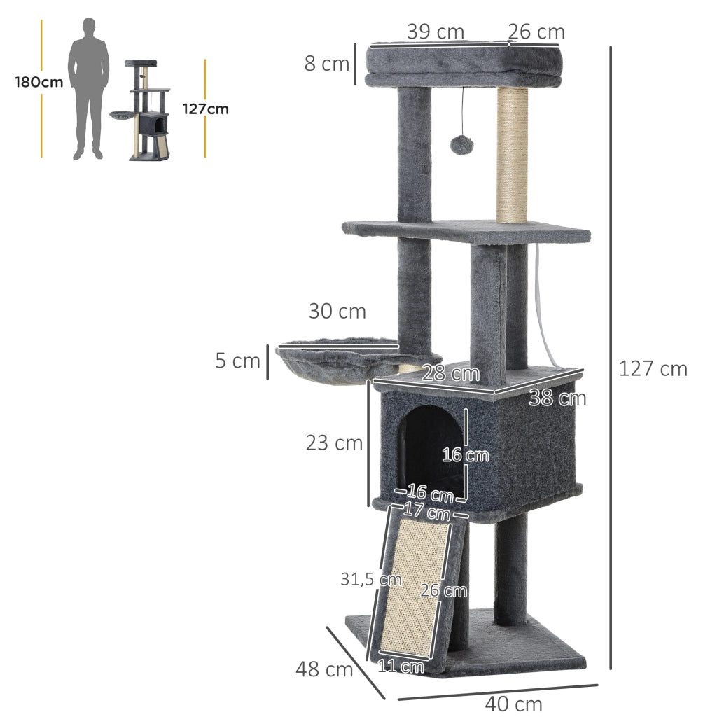 Arbre ¨¤ chat con piattaforme e grattatoi ¨C Minimal ¨C grigio
