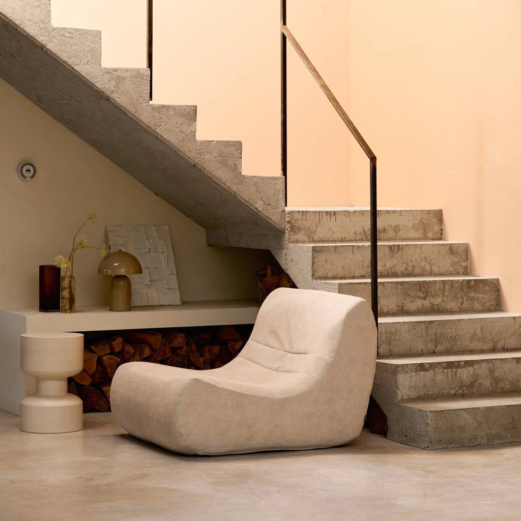 Divano modulare in velluto, 2 posti, beige