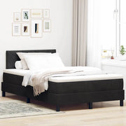 Letto a Sorgente LED con materasso Nero 120 x 190 cm Velluto