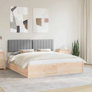 Letto con Testiera Rivestita Grigio chiaro 180 x 200 cm
