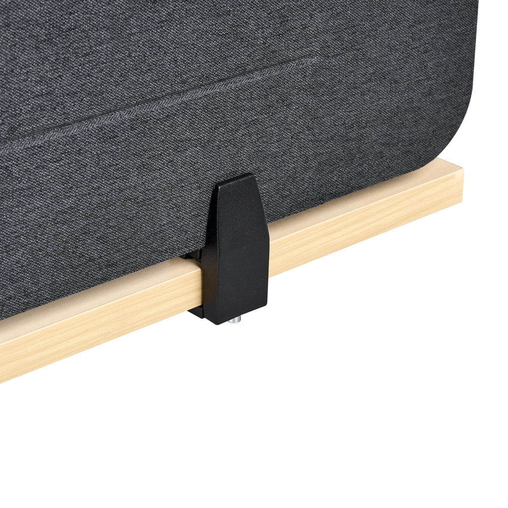 Pannello divisorio Grigio Scuro Copertura in tessuto 180 x 40 cm Schermo acustico Morsetti di montaggio modulari Casa Ufficio