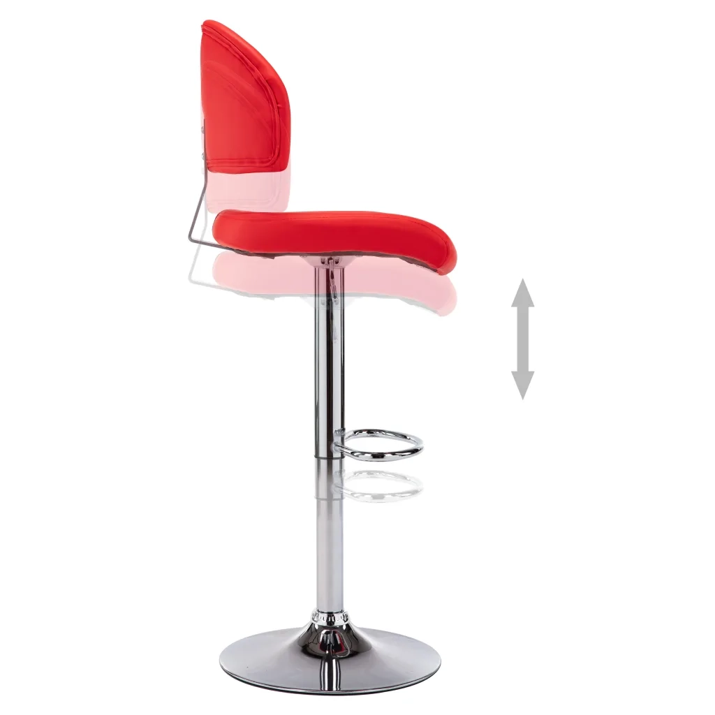 Sgabello da Bar Rosso in Similpelle 249650