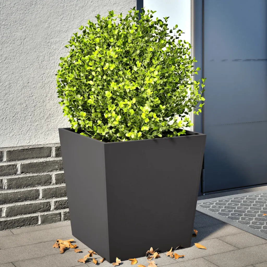 2 pz Fioriere | Cassetta per fiori | Vaso da Giardino Nere 50x50x50 cm in Acciaio