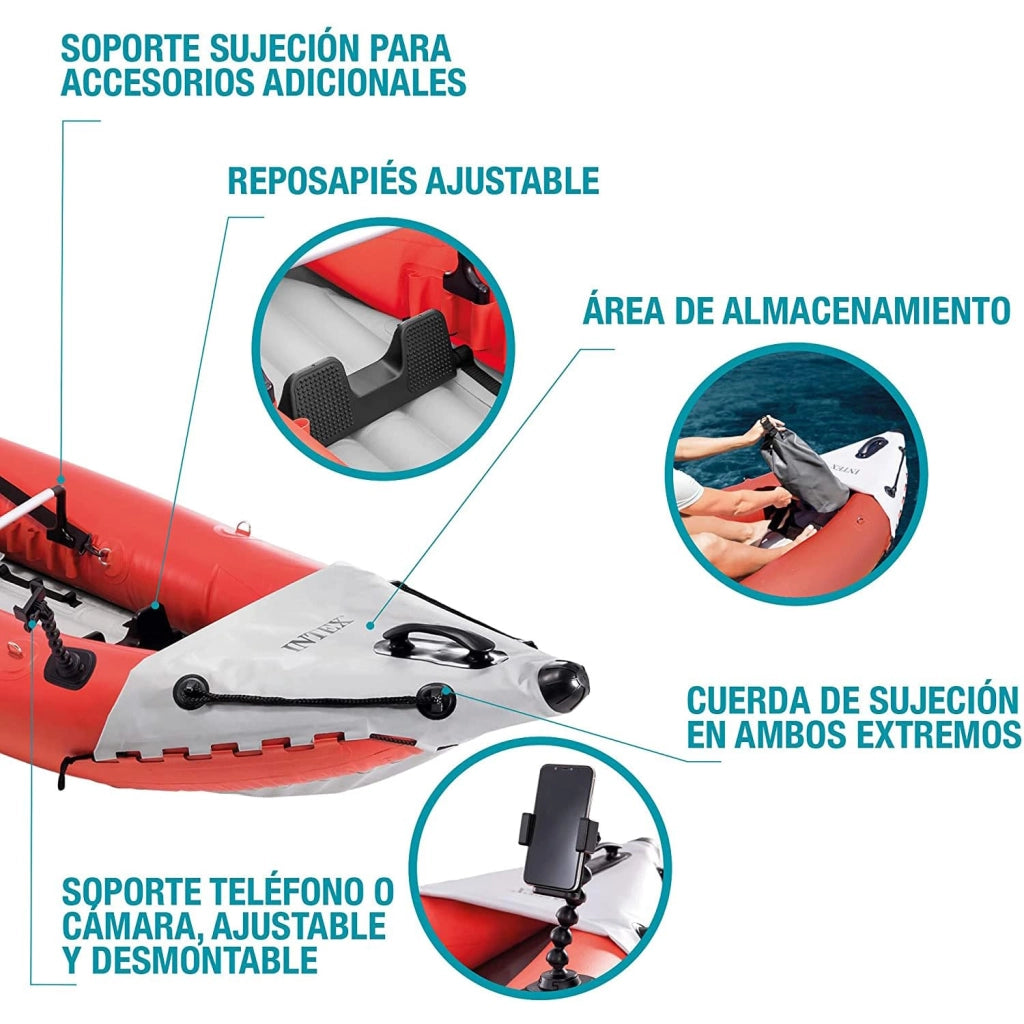 Canoa Gonfiabile 2 Posti Intex Excursion Pro 384 x 94 x 46 cm